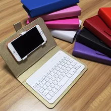 Универсальный Беспроводной Bluetooth клавиатура искусственная кожа мобильный телефон клавиатур Дело держатель для iPhone 7 6 6 S Lenovo Samsung Huawei xiaomi
