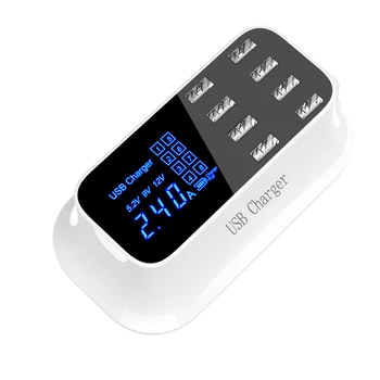 

Quick Charge 3.0 Smart USB Charger Station Led Display Fast Charging Power Adapter Desktop Strip Mobile Phone USB Charger