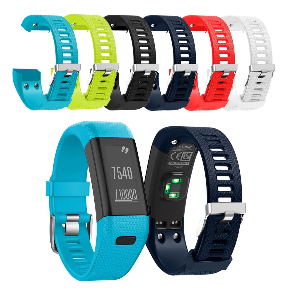 Bracelet de montre de sport en silicone pour Garmin Vivosmart HR + Plus,  bracelet Ruuber, dragonne de remplacement, bracelet de ceinture avec outils