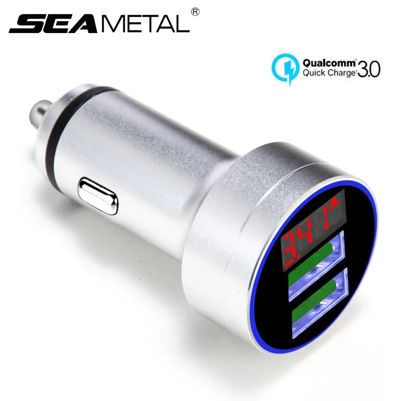 

Car Cigarette Lighter Charger Splitter Voltage Display Auto Dual USB QC 3.0 Fast Charge Splitter Universal Socket Accessories