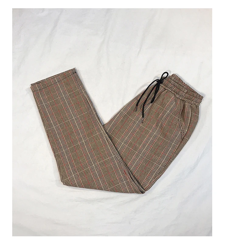 Lappster mulheres streetwear calças xadrez 2020 harajuku