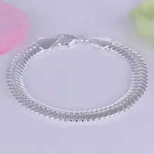 Новинка 925 ювелирные изделия посеребренные модные ювелирные изделия 10 м плоская змеевидная цепочка браслеты и браслет, ювелирных изделий SMTH231