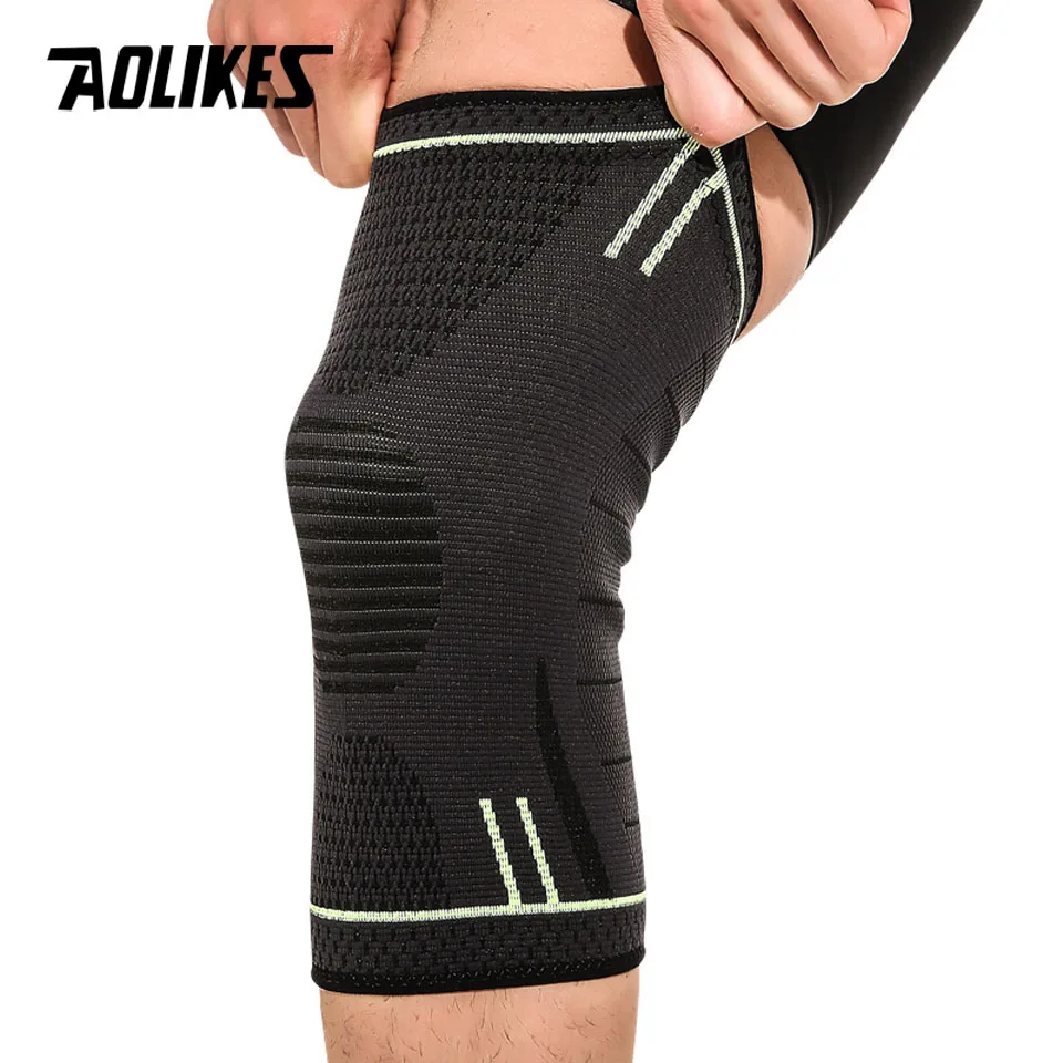 

AOLIKES 1 Pcs Knee Protector Compression Sleeve Knee Brace Support for Basketball Running Cycling Hiking