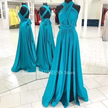 

A-line Prom Dresses 2019 Sexy V Neck Ruffled Dress For Party Women Cross Back Cheap Evening Special Occasion Gowns Faster Ship