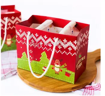 

Merry Christmas kraft paper bag, Gift packaging paper bag 19*10*14.8cm