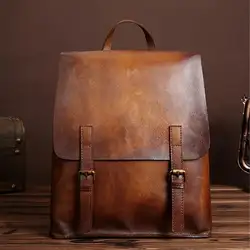 Мужская Дорожная сумка ручной работы из натуральной кожи винтажная школьная сумка модная женская сумка мужской женский рюкзак для