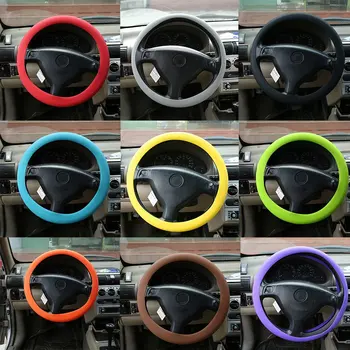 

Fashional Decoration New Soft Silicone Steering Wheel Cover Shell Skidproof Odorless Eco-Friendly Protector For Car