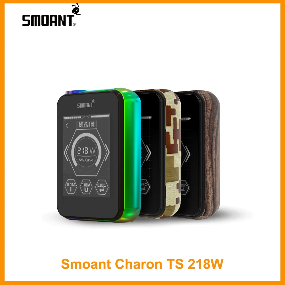 

100% Original Smoant Charon TS 218W Touch Screen Box Mod TC-Ni/TC-Ti/TC-SS/WV/TCR Output Mode 510 Thread Electronic Cigarette