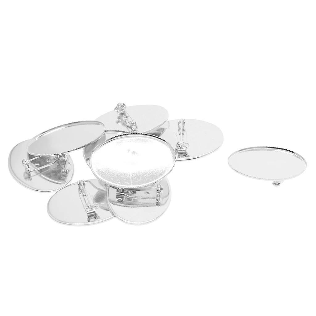 20 Pieces 4x3cm Blank Brooch Base Pin-Back Settings Blank Lapel Pin Tray For Cameo Glass Cabochon ,Crystal Beads ,Resin Crafts