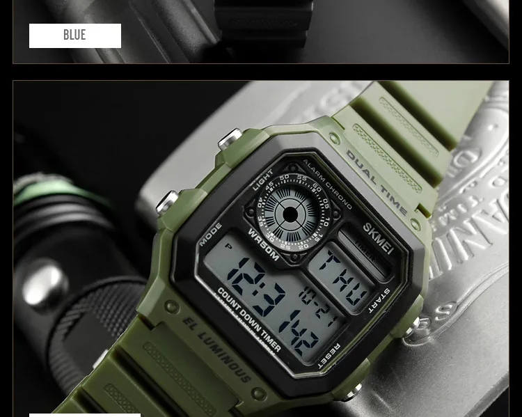 SKMEI модные спортивные часы для мужчин водонепроницаемые обратного отсчета из нержавеющей стали часы с будильником мужские цифровые наручные часы Relogio Masculino