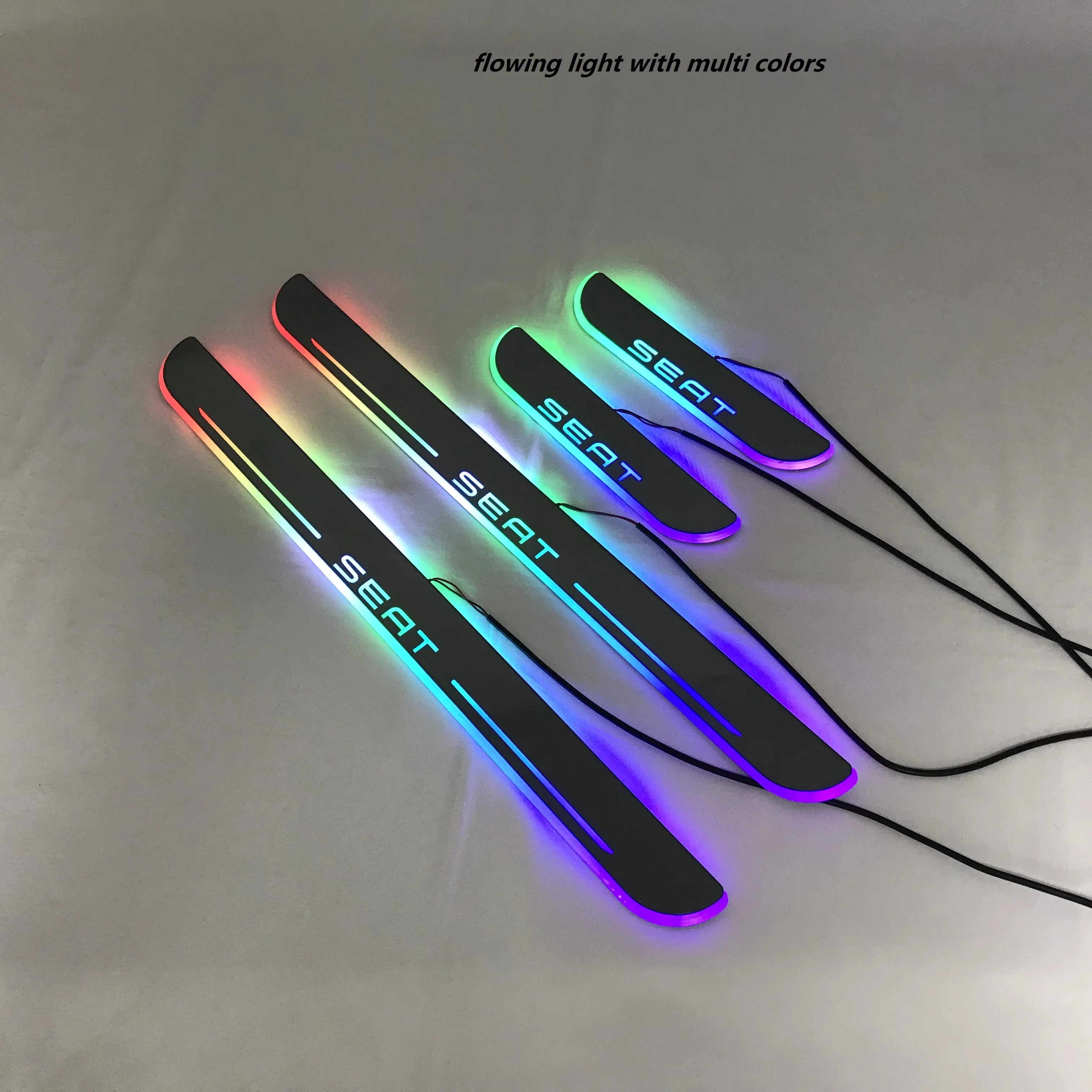 RQXR led перемещение двери Накладка для Seat leon динамический дверной порог пластина