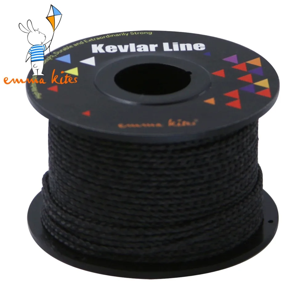 

100ft 500lb With Core Black Braided Kevlar Line Outdoor Kite Line for Large Kite Flying Outdoor Fishing Camping Backpacking