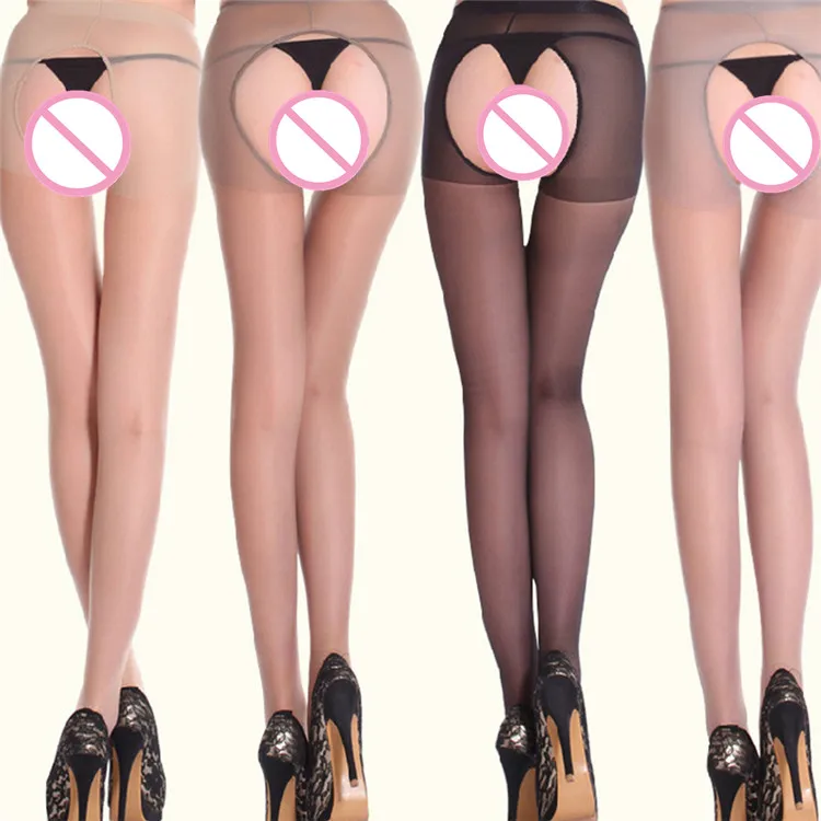 Open-crotch sexy transparent pantyhose stockings fishnet stockings temptation female cutout open file body sexy lingerie