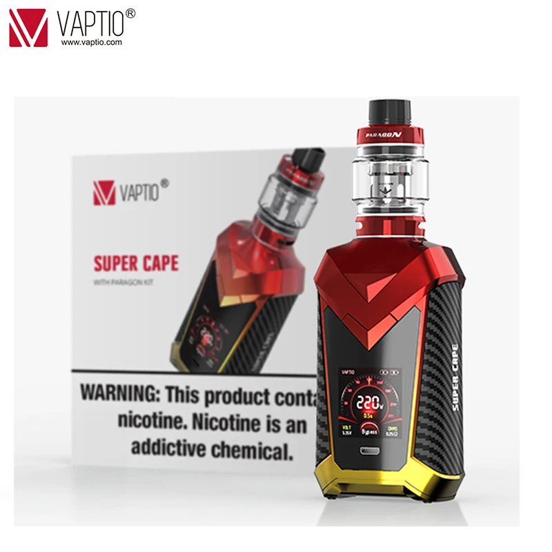 

Original Vape 220W Vaptio SUPER CAPE KIT E Cigarettes Vape Tank 8.0ml/2.0ml Fit 510 refillable Atomizer 810 drip tip vaporizer