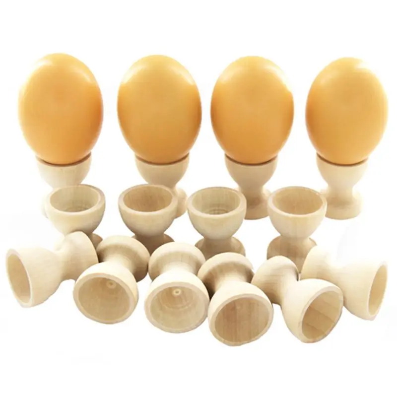 

Wooden Egg Holding Cup Easter Eggs Holder DIY Unfinished Crafts Drawing Model Painted Graffiti Tools