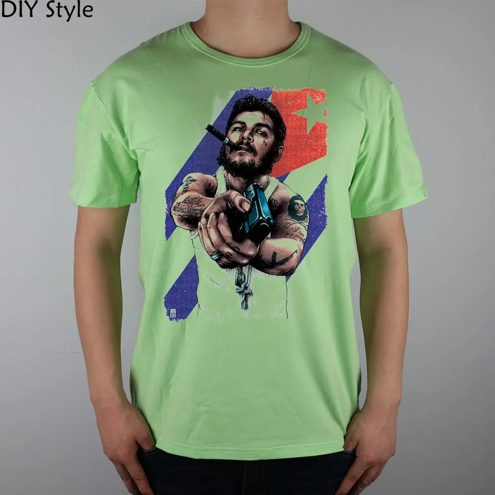CHE GUEVARA GANG gun футболка хлопок лайкра Топ 7511 модный бренд для мужчин новый высокое