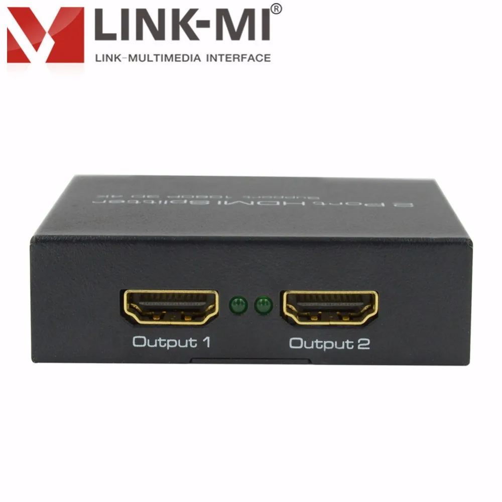 LINK-MI LM-SP142M HD видео 1080 p 3D 4 K x 2 K распределить 2 HDMI Выход 1x2 Разделитель с мультимедийным интерфейсом высокой четкости 2-Порты и разъёмы до 15 метров AWG26 стандарта HDMI