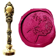 Винтаж Одуванчик пользовательские изображение логотипа Роскошные Воск уплотнительное штамп латунь павлин металлической ручкой подарочный набор