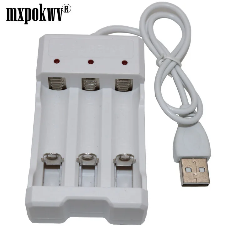 

USB 3 Slots AA AAA Charger Nimh Nicd Rechargeable Batteries Chargers Adjustable Independent Battery Charging Slot Charge AA AAA