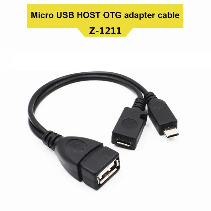 2 In 1 OTG Micro USB Host Power Y Splitter USB Adapter to Micro 5 Pin Male Female Cable Card Reader Connect Cable JR Hot