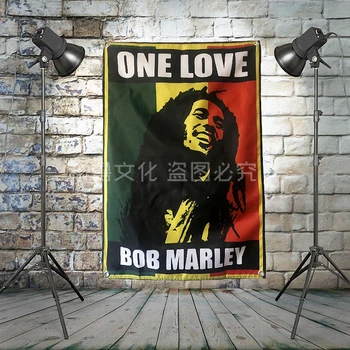 

"BOB MARLEY" Large Reggae Rock Flag Banners Four-Hole Wall Hanging Painting Bedroom Studio Party Music Festival Background Decor