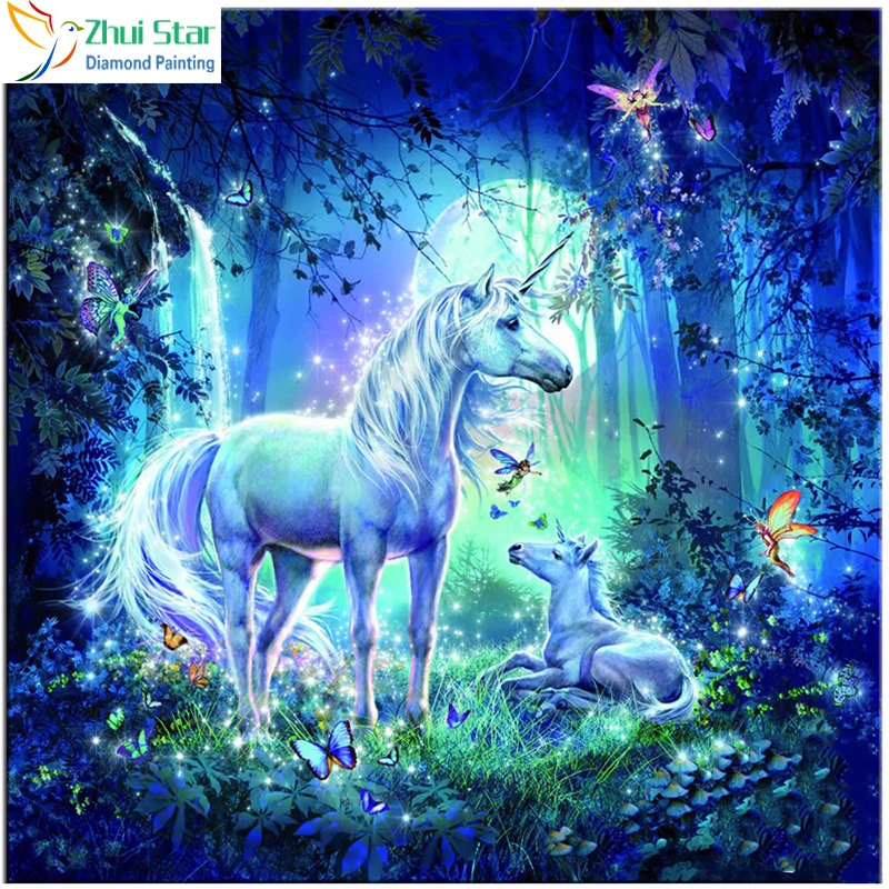 Animal Arbre Broderie Peinture Diamant Painting Kit Complet Point De Croix Strass D/écoration De La Maison 30x40 cm Yeerum DIY 5D Diamond Painting Cheval Fleurs De Cerisier Complet Accessoires