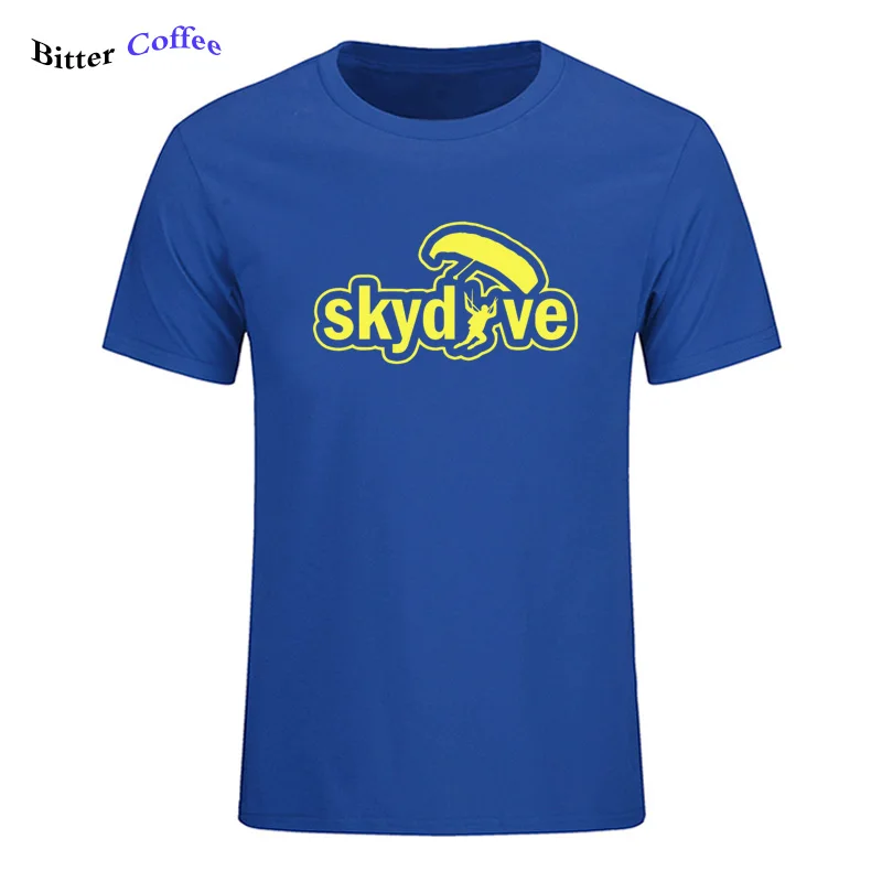 Горький кофе skydive Забавный принт хлопок футболки мужские Новое поступление Летний стиль короткий рукав мужская футболка плюс размер