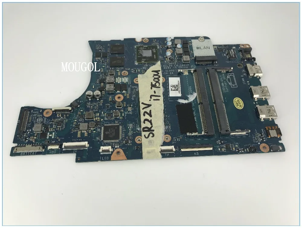  For Dell 15 5567 Laptop Motherboard I7-7500U DDR4 BAL21 LA-D802P CN-081YW5 081YW5 MAIN BOARD