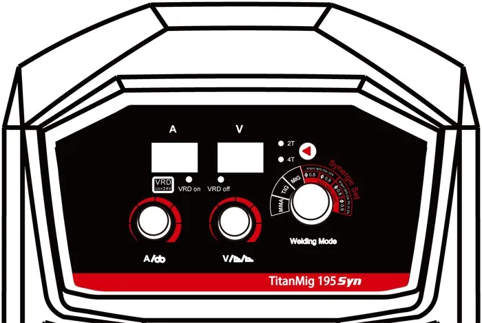 195A Synergic MIG сварочный аппарат MIG TIG MMA Горячий старт Arc Force IGBT Инвертор Цифровой MIG сварочный аппарат