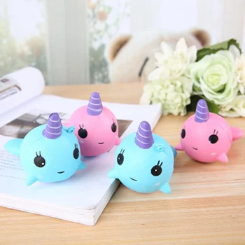 

Kawaii Slow Rising Soft Dolphin Horn Whale Decompression Squishy Toys For Children Squishies Cartoon Dolphin Stress Relief Toy