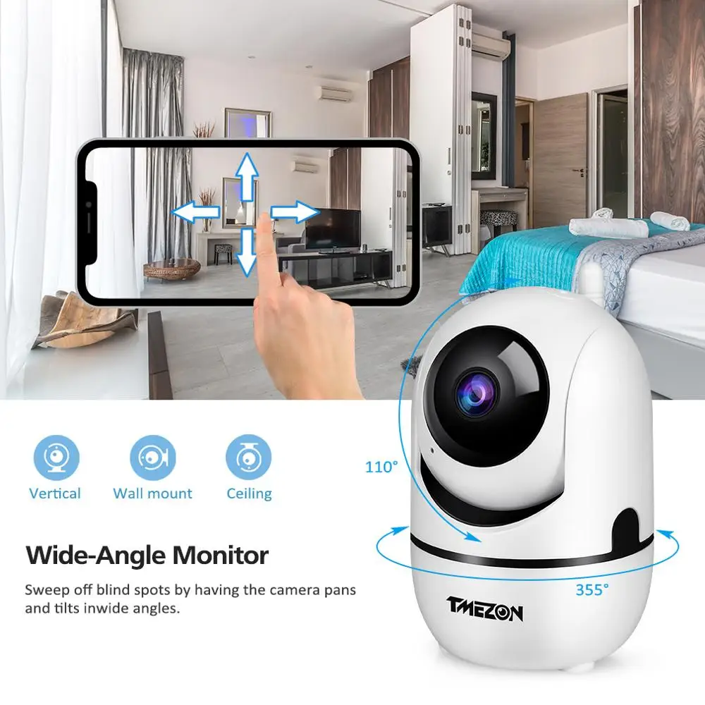  TMEZON 1080P Baby Monitor HD Wifi Rete Senza Fili di Sicurezza Domestica 2.0MP IR Macchina Fotograf