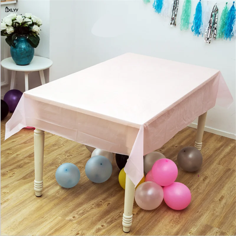 pink BXLYY2019 Новые Вечерние одноразовые скатерти, пластиковые утолщенные прямоугольные свадебные украшения, PE скатерти для детской душа. 75 - Цвет: pink