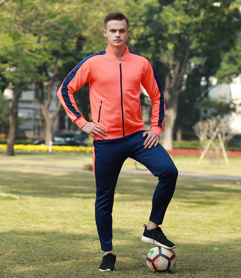 

New Men Soccer Football Training Uniform Autumn Winter Soccer Sets Zipper Coat Tracksuit Soccer Jackets & Pants Sportswear Suit