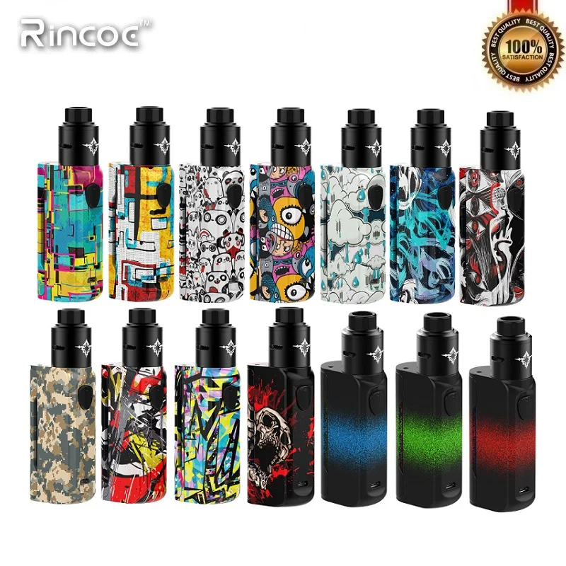 

Original E-cigarette Rincoe Manto Mini RDA 90W Kit 18650 TC Box Mod with Metis RDA Vape Tank Electronic Cigarette Kit Vaporizer