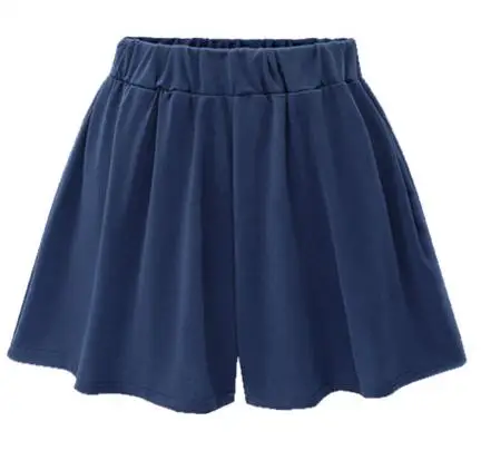 Женские шорты, юбки, повседневные, с высокой талией, большие размеры, свободная летняя юбка, короткие, Femme 5XL 6XL - Цвет: dark blue  8003