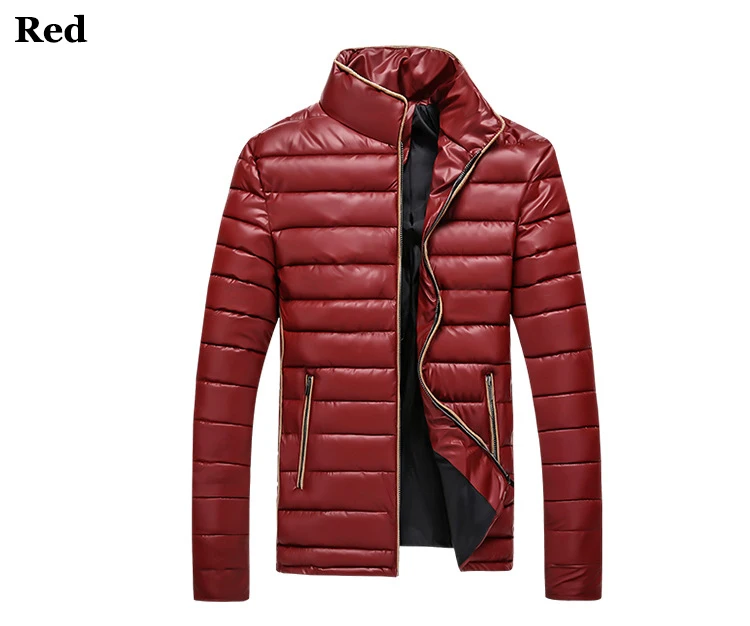 Горячая Мужская зимняя хлопковая куртка с длинными рукавами стоячий воротник тонкая однотонная Модная брендовая одежда хлопок Jakect Размер S-4XL