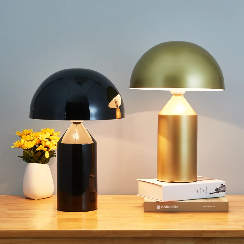 

Modern Table Lamp For Bedroom Mushroom Light Beside Lams for Living Room Indoor Decorative Gold Iron Shades Nodic Led Lights