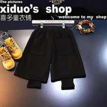 На осень-зиму леггинсы для маленьких девочек шерстяные штаны для мальчиков свободные черный унисекс шаровары Штаны для мальчиков девушки широкую ногу Штаны Infantil