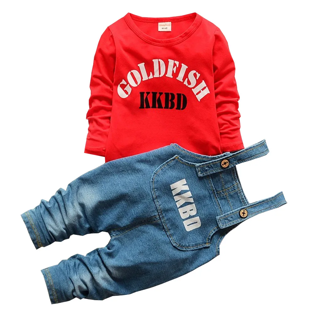 

BibiCola Baby Boy Spring autumn Clothes set Sport Suit Toddler Boys Clothing Sets Top + bib pants kids outfits children Suit
