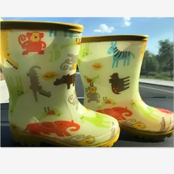 Outdoor 14-21cm Feet Kids Rain Boots Fishing Camping Wading Playing Water Children Waterproof Non-slip Girls Boys Wader Shoes
