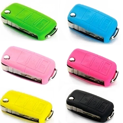 

Cars Auto Remote Keychain Silicone Key Case Shell Cover Case for Fox Polo New Beetle Remote Controller Transmitter