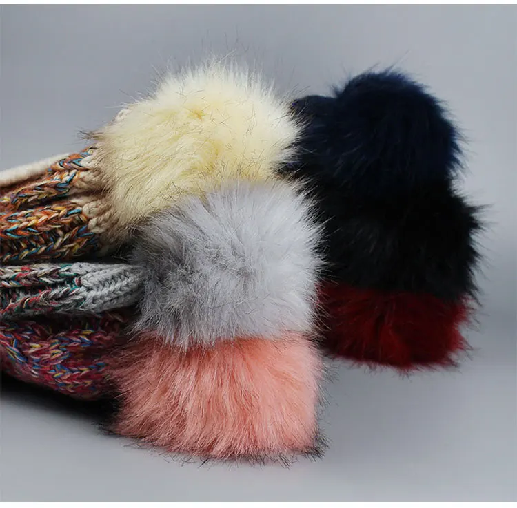 Зимняя модная одежда для девочек Skullies шапочки Шапки для Для женщин Вязание Кепки шапка с помпонами теплые Для женщин Лыжная маска осень