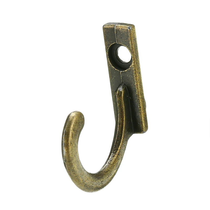 10pcs Retro Antique Bronze Hook Wall Mounted Entryway Hooks Vintage Key Holder with Screws Clothes Hanging Hooks