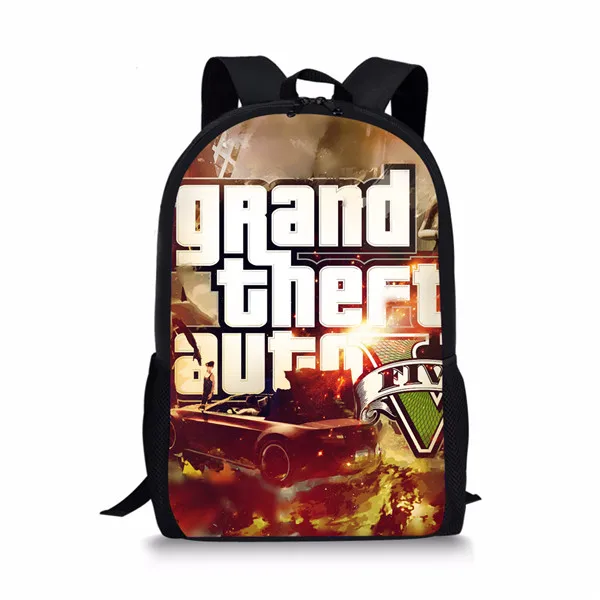FORUDESIGNS Children's School Bags Game Grand Theft Auto V Pattern Kids