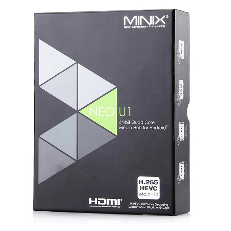 MINIX NEO U1 Smart tv Box Air mouse(опционально) Amlogic S905 четырехъядерный HDMI медиа-концентратор Android 2 ГБ/16 ГБ/4 к/Smart Android tv BOX