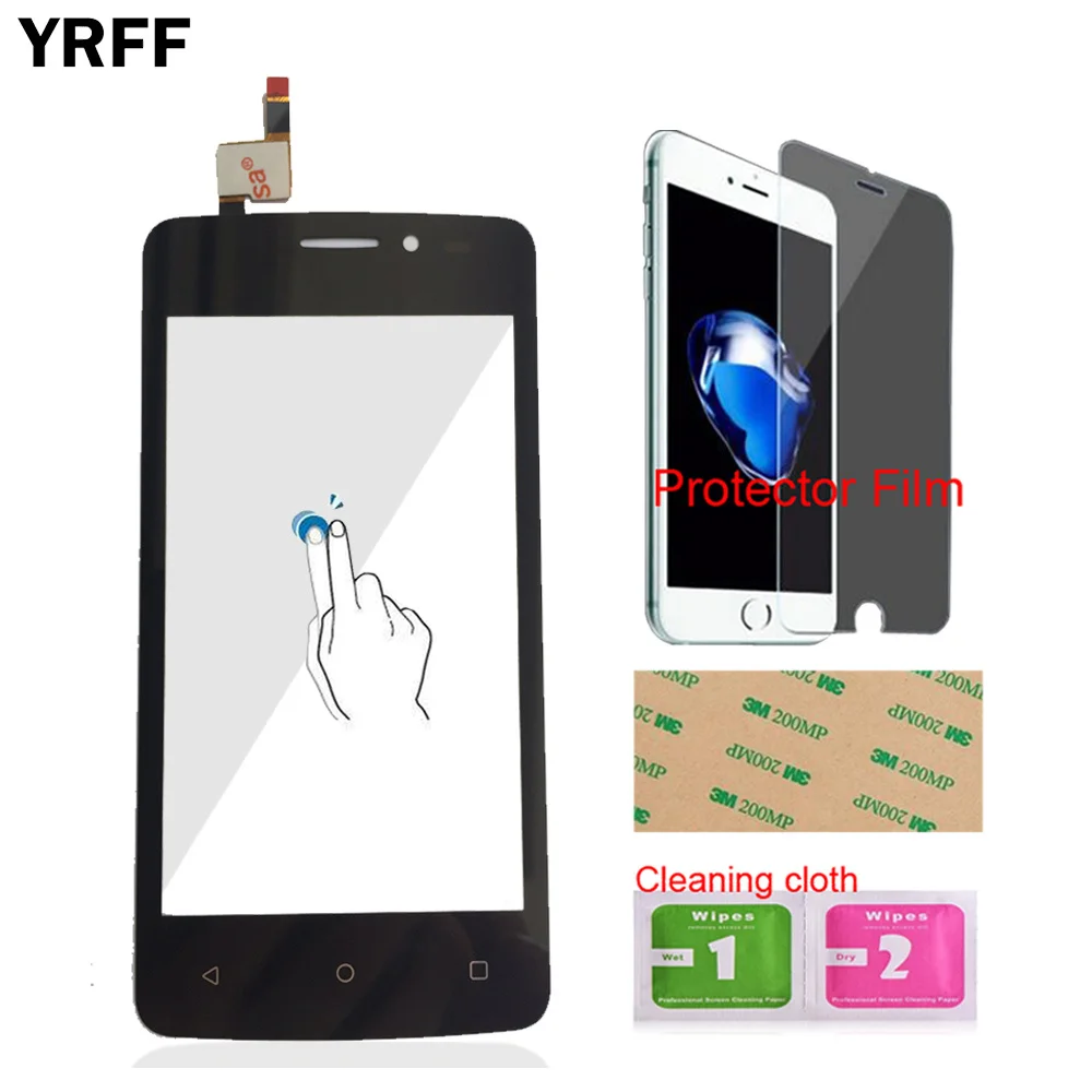 Touch Screen For FLY FS404 STRATUS 3 FS 404 Touch Screen Digitizer Panel Front Glass 4.0'' Mobile Tools Protector Film Adhesive