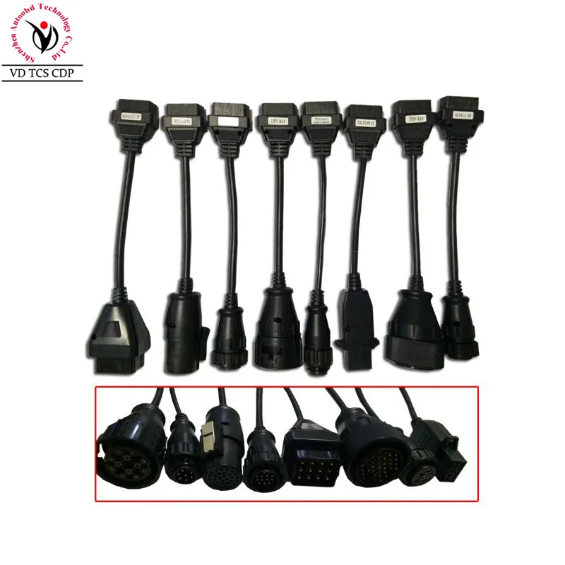 

New Truck Cables 8 Pieces TCS CDP Pro/ New Vci CDP For Multi-Brand Trucks OBDII Connector Diagnostic truck Cable Scanner