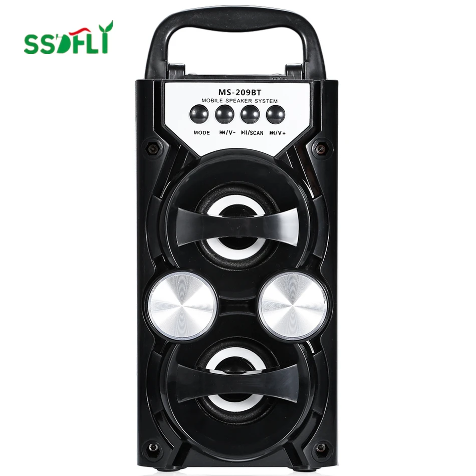 

Ssdfly 2018 Hot Sale ms-209bt outdoor Bluetooth wireless speakers high power output FM radio TF card