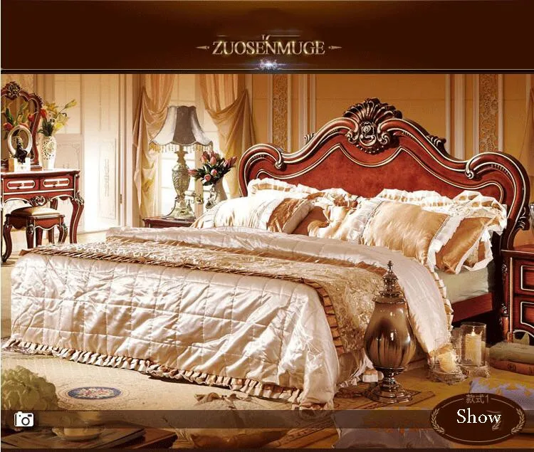 Кровать из американского дерева Европейская классическая американская мебель в стиле кантри двуспальная кровать 1,8 м p10299