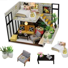 Diy Кукольный дом мебель светодиодный светильник деревянный миниатюрный кукольный домик набор аксессуаров oyuncak bebek evi evler игрушки для детей M031